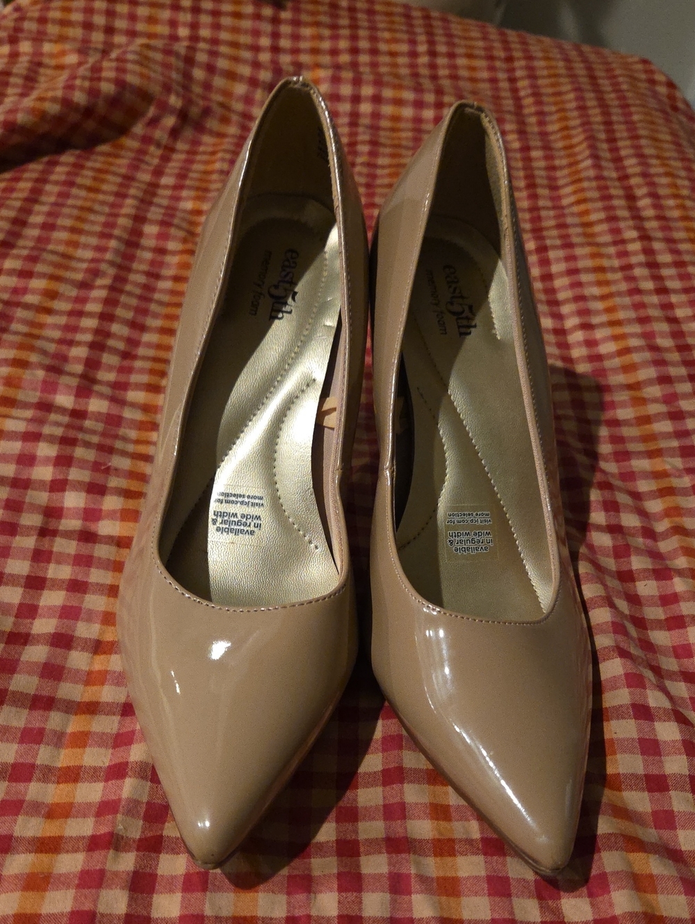 East 5th Nude Patent Pointed-Toe Pumps
